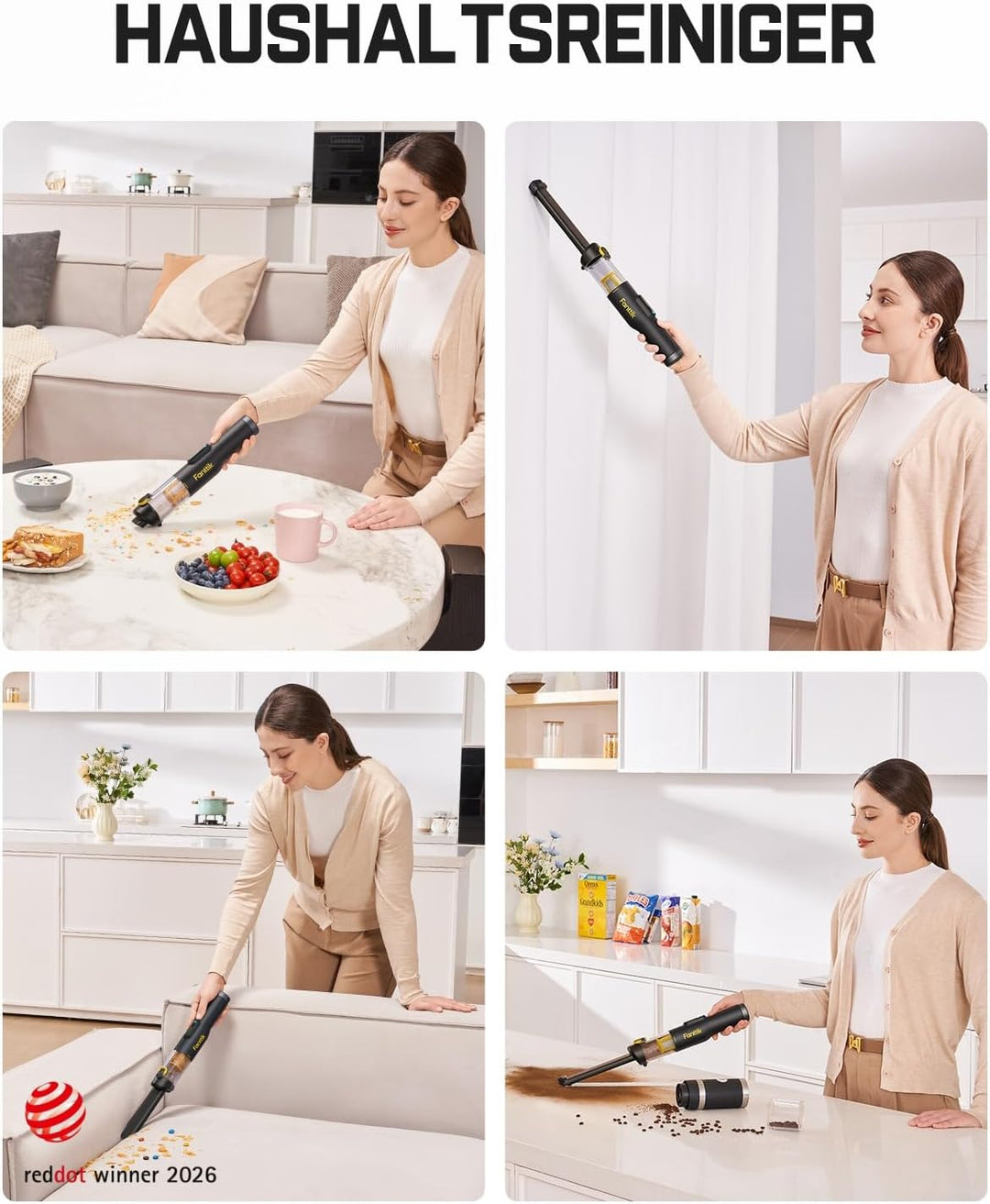 Fanttik Slim V10 Lite Kabelloser Handstaubsauger, 0,45 kg Leichtbau mit All-in-One-Station, 12000 Pa