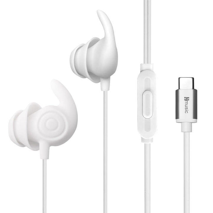Hmusic Schlafkopfhörer, 30dB Geräuschisolierung, 2g leicht, USB C Komfortable Schlaf-Ohrhörer, flach