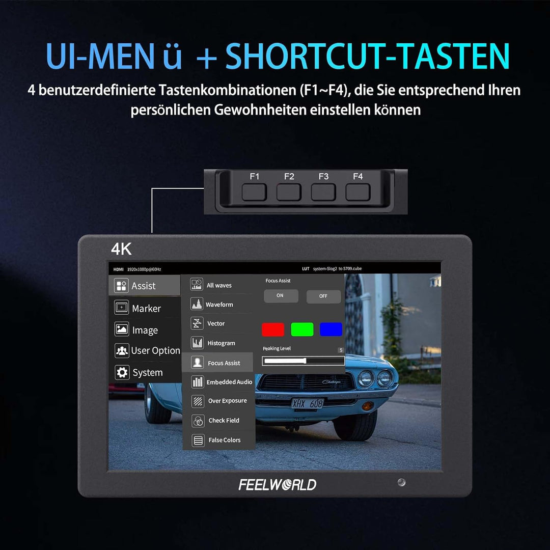 Feelworld T7PLUS Kamera DSLR Feld Monitor 7 Zoll 3D LUT Waveform Vector Scope 1920x1200 4K HDMI Bild