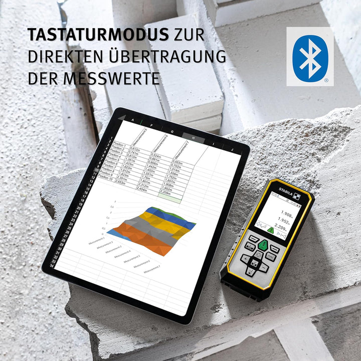 STABILA Laser-Entfernungsmesser LD 530 BT Messbereich 200m, LD 530 BT Messbereich 200m