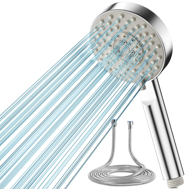 Magichome Duschkopf Wassersparend mit Schlauch 2M, mit 5 Strahlarten, Turbogeladenes Design Hochdruc