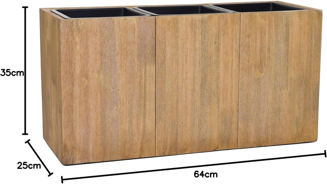 VIVANNO Pflanzkübel Pflanztrog Holz Maxi Braun (35x64x25), 35x64x25