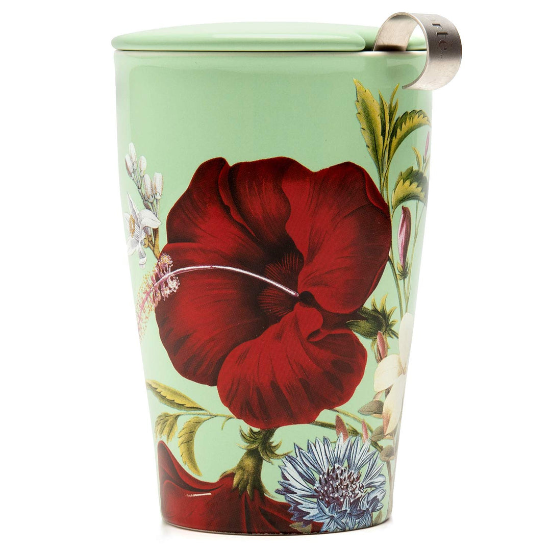 Tea Forté Kati Cup Fleur | Becher aus Edelstahl Herausnehmbarer Aufgussbecher | Qualitätsporzellan |
