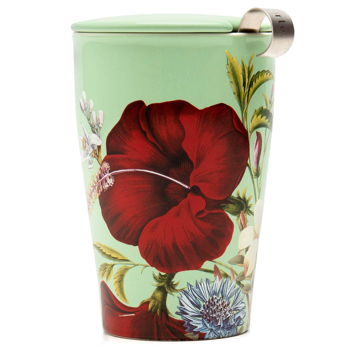 Tea Forté Kati Cup Fleur | Becher aus Edelstahl Herausnehmbarer Aufgussbecher | Qualitätsporzellan |