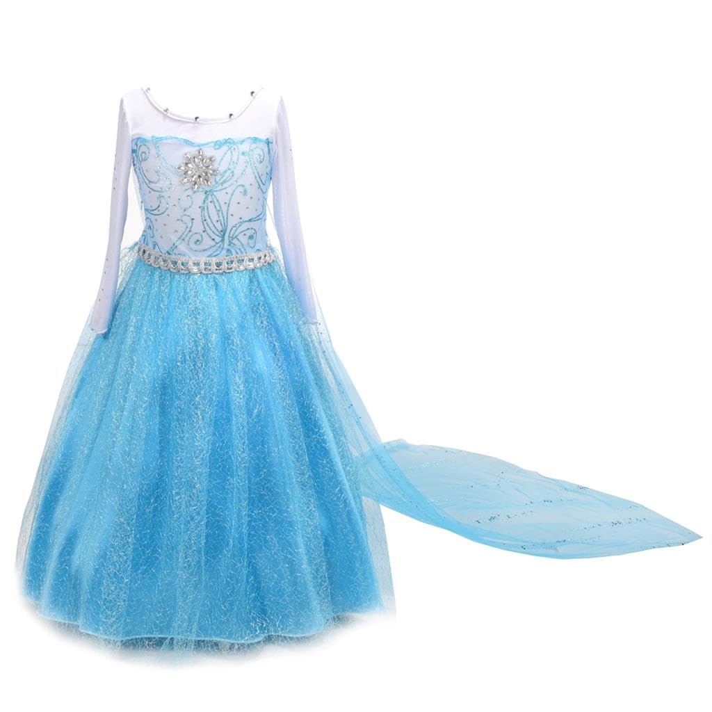 Lito Angels Prinzessin Kleid mit Schleppe und Accessoires für Kinder Mädchen, Kostüm Verkleidung Lan