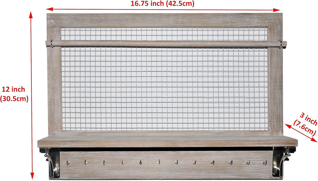 Spiretro Wandhalterung, Schmuck-Organizer, Halter mit Haken, Regal, Stange, Ohrringe, Halsketten, Ar