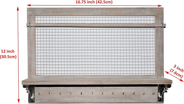 Spiretro Wandhalterung, Schmuck-Organizer, Halter mit Haken, Regal, Stange, Ohrringe, Halsketten, Ar