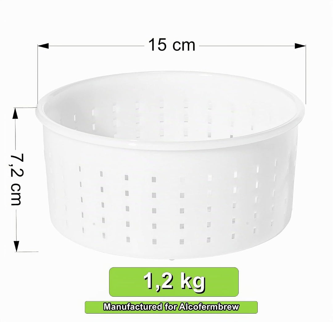 3 x Käseform 15x7.2cm - 1.2kg - Caciotta – Käseformen | Korb | Käseherstellung | Lab