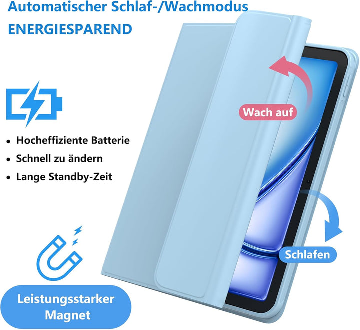 GAOJIE Tastatur Hülle für iPad 10.2 Zoll 9/8/7 Generation 2021/2020/2019, iPad Pro 13 Zoll, iPad air