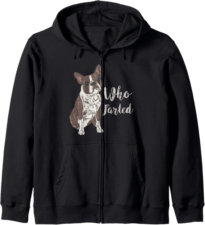 Witziger Hundespruch - Who Farted? - Boston Terrier Kapuzenjacke
