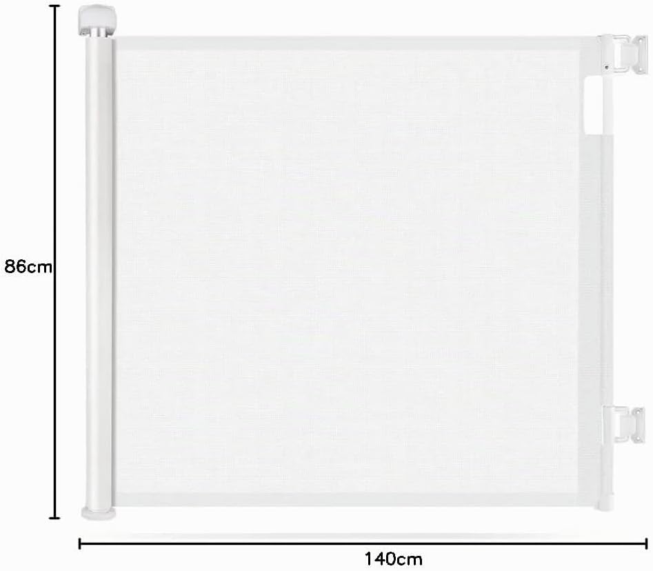 Einziehbares Babygitter, 86 cm x 140 cm, Treppenschutzgitter für Babys und Haustiere, ausziehbare Ab