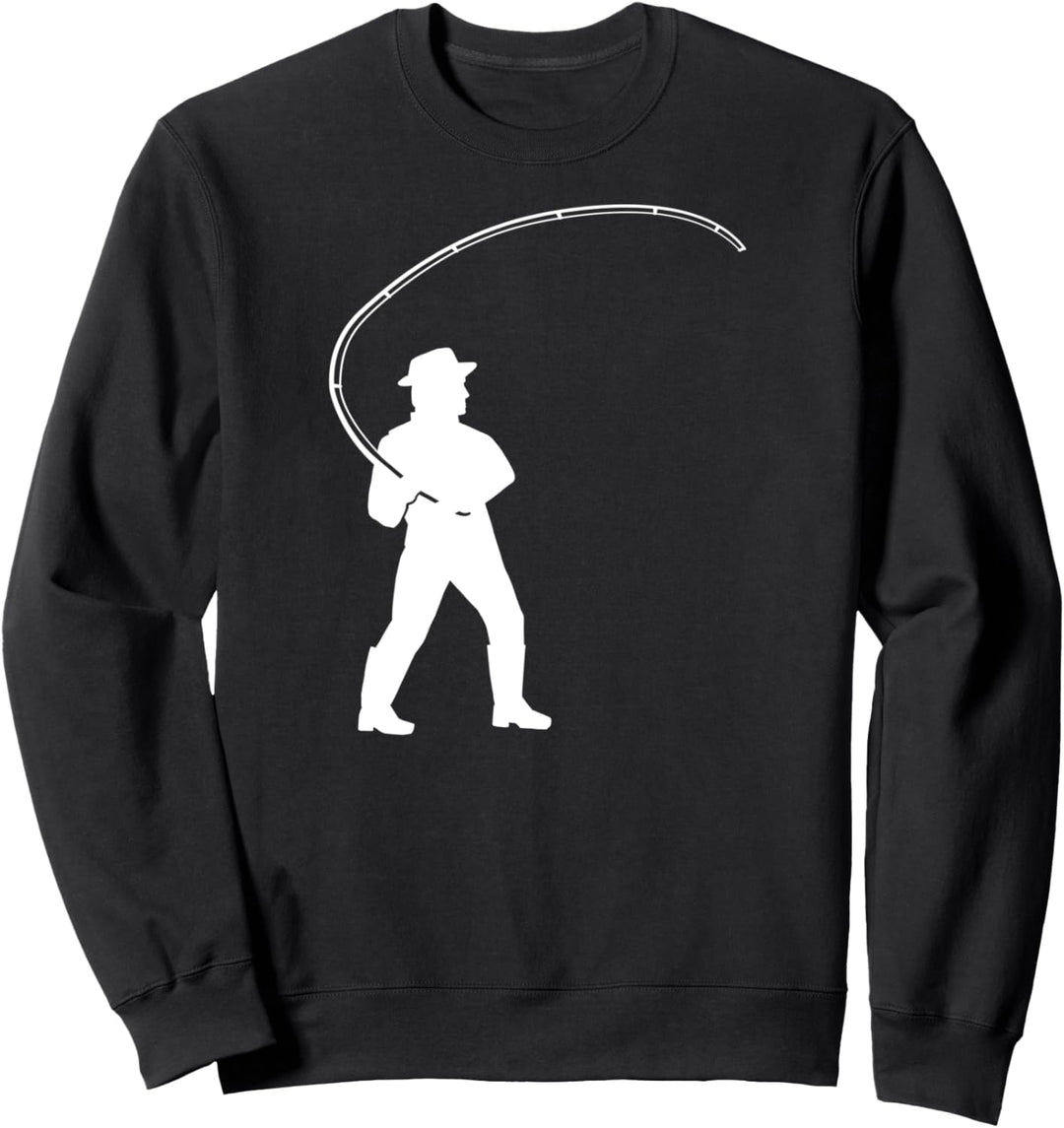 Angler mit Angelrute Sweatshirt