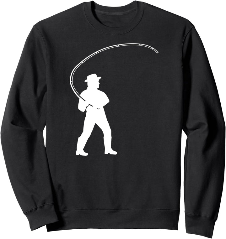 Angler mit Angelrute Sweatshirt