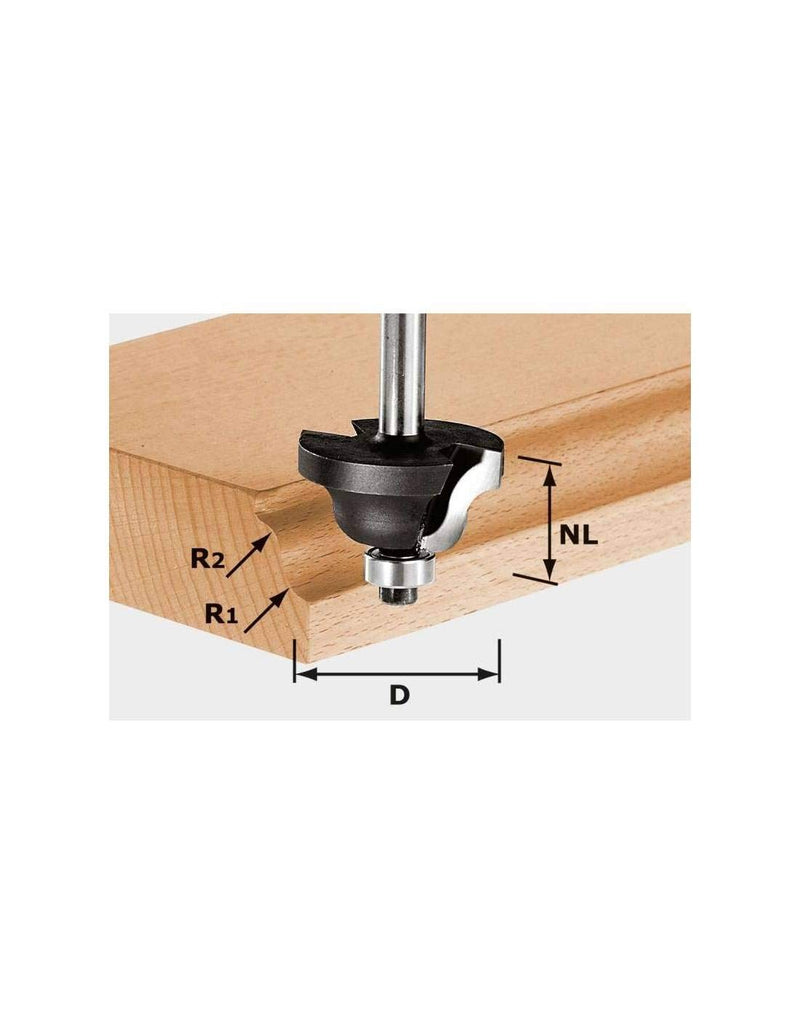 Festool Doppelradienfräser HW S8 D38,1/R6,35/R6,35, HW S8 D38,1/R6,35/R6,35