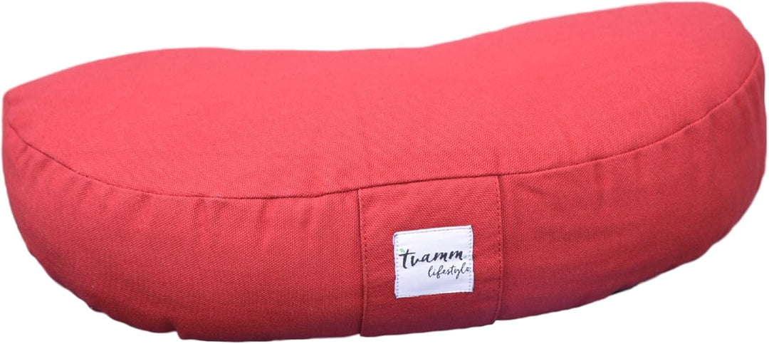 Halbmond Zafu Yoga, Meditationskissen (42 x 20 x 12 cm) Rot, Rot