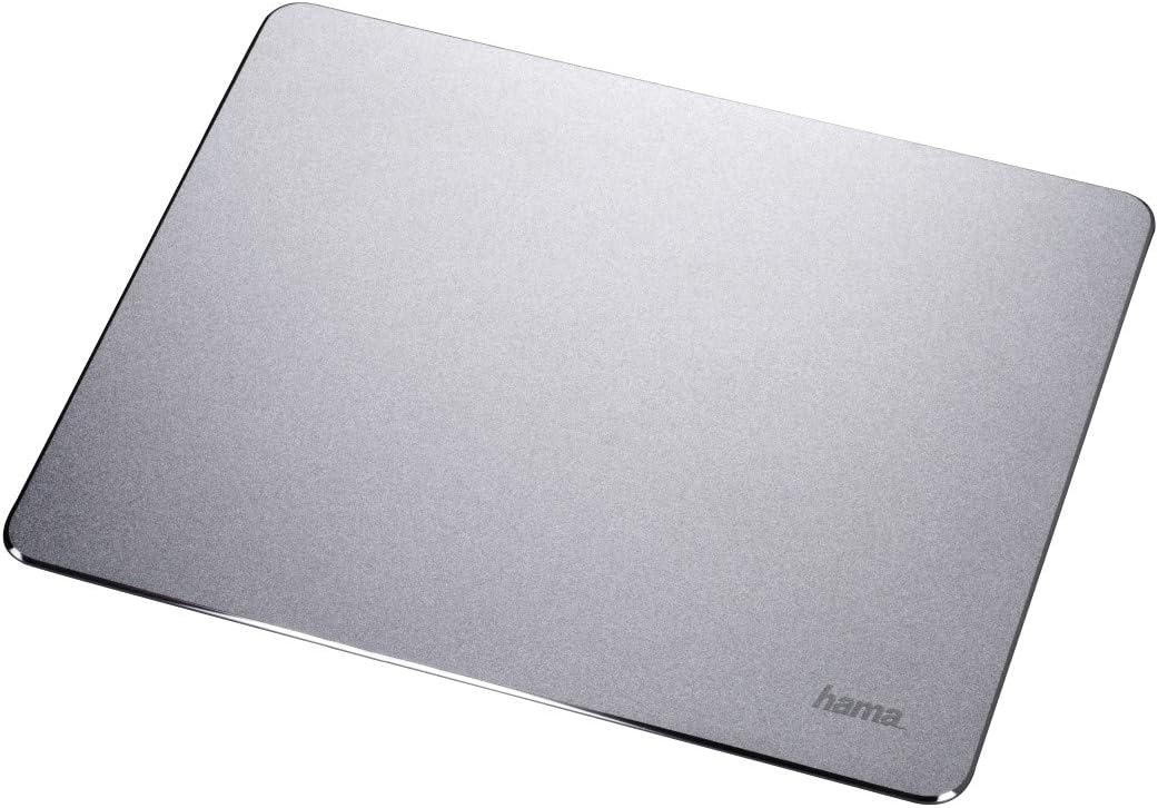 Hama Metall Mousepad (aus Aluminium, elegante Alu Mausunterlage für Laser-/optische Maus, rutschfest