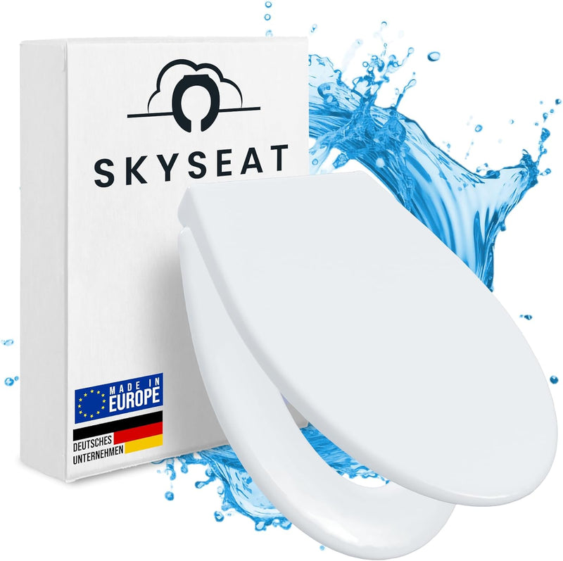 SKYSEAT WC Sitz Oval mit Absenkautomatik | Made in EU 10 Jahre Garantie | Einfache Montage | Toilett