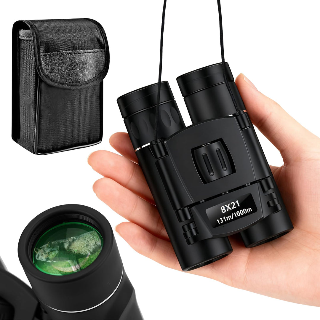 Kompaktes Fernglas, ultra-tragbar, faltbar, BAK-4-Prisma, grünes FMC-Objektiv, 8 x 21, Fernglas für