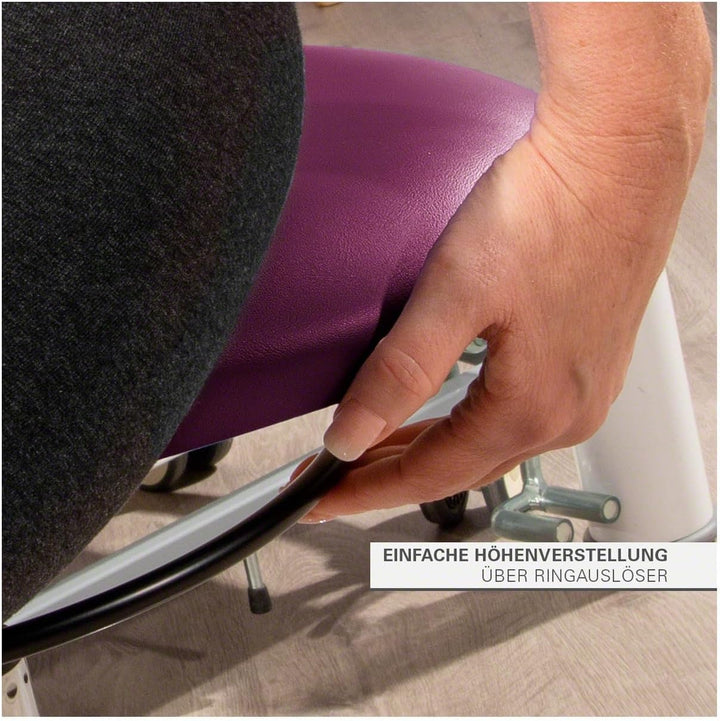 Sport-Tec Therapiehocker Exklusiv mit Polster und Rollen, Praxishocker, Rollhocker Orchidee, Orchide