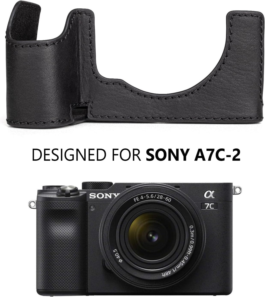 MUZIRI KINOKOO Alpha 7C II Hülle, Retro Stil Echtleder Tasche für Sony A7C II/Alpha 7C Mark II Kamer