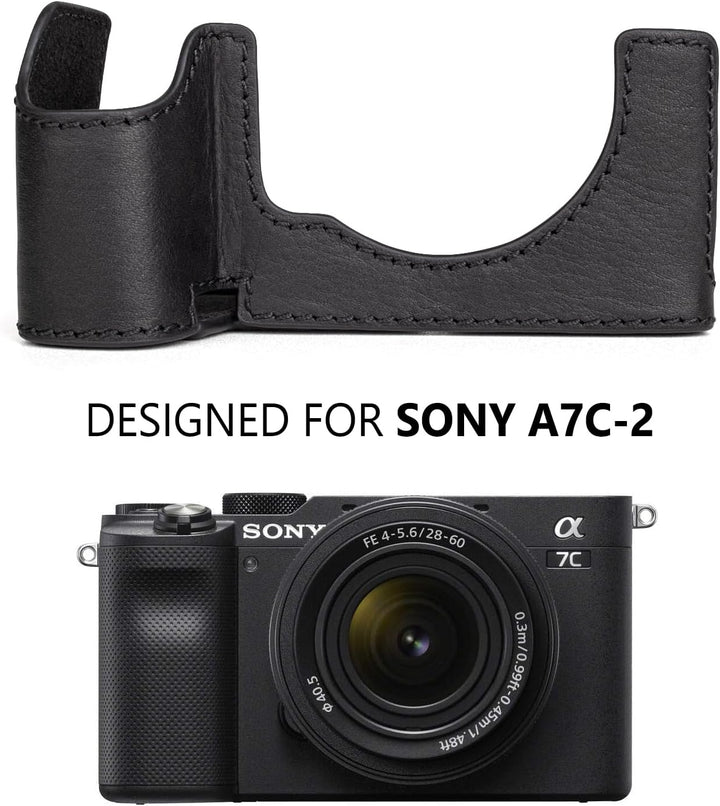 MUZIRI KINOKOO Alpha 7C II Hülle, Retro Stil Echtleder Tasche für Sony A7C II/Alpha 7C Mark II Kamer