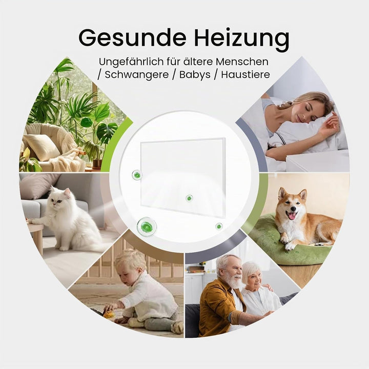 Infrarotheizung 1000 Watt, Energiesparende Infrarot Wandheizung - Infrarot Heizung Heizkörper Heizpa