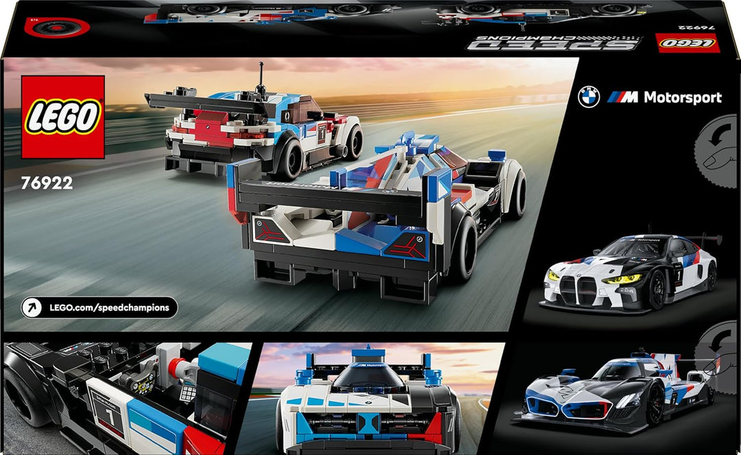 LEGO Speed Champions BMW M4 GT3 & BMW M Hybrid V8 Rennwagen Auto Spielzeug mit 2 baubaren Modellauto