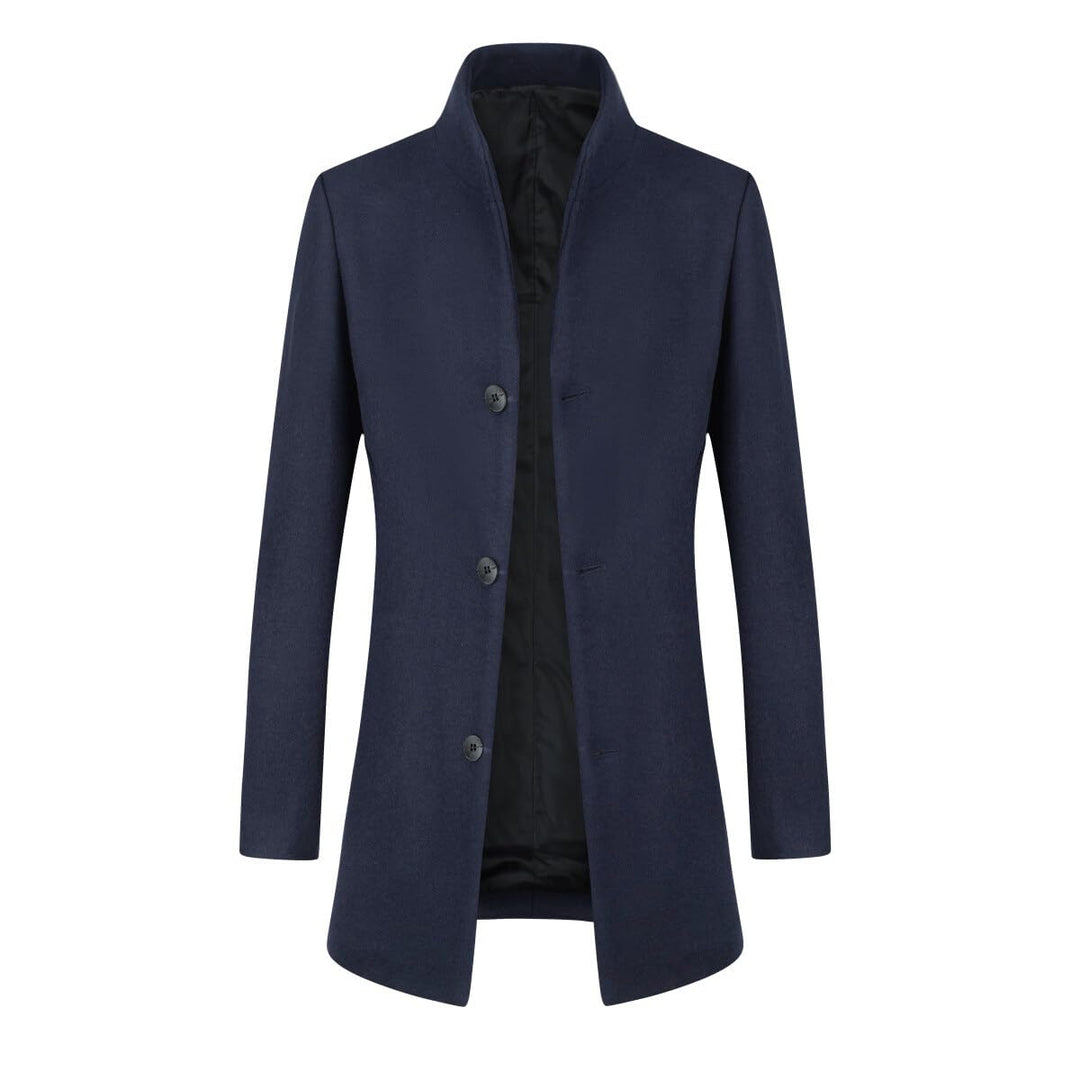 Allthemen Wintermantel Herren Wollmantel Lang Slim Fit Herrenmantel mit Stehkragen Business Coat für