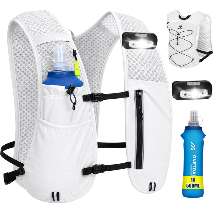 Laufweste Damen &amp; Herren mit 500ml Trinkflasche, Reflektierende Running Vest für Bessere Sichtbarkei