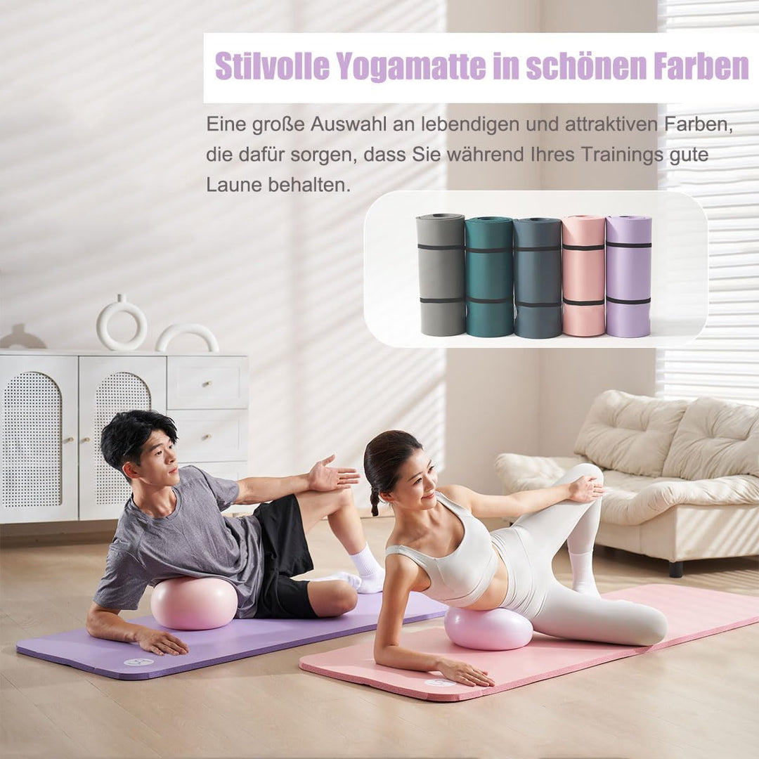 Dicke Yogamatte 195×61×2cm NBR Fitness Matte Gymnastikmatte für Pilates Gym Workout Zuhause mit Trag