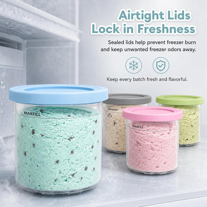 Eisbehälter 4er Set 473ml kompatibel mit Ninja NC301 NC300 NC299AMZ Serie | Ersatzbecher für Eismasc