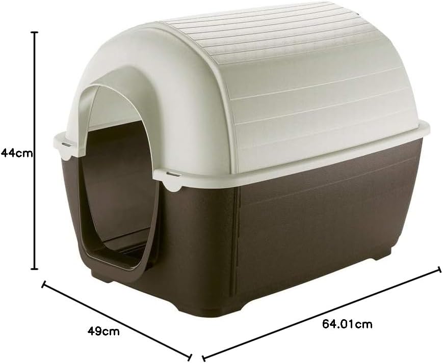Ferplast Outdoor Hundehütte KENNY MINI Hundehütte aus schlag- und UV-beständigem Thermoplast, Draina