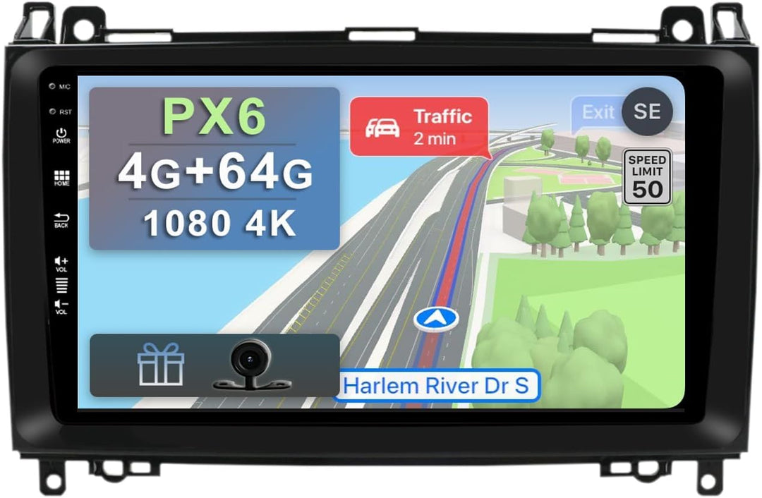 YUNTX PX6 Android 10 Autoradio Kompatibel mit Mercedes Benz Viano/Sprinter/W906 - [4G+64G] - KOSTENL