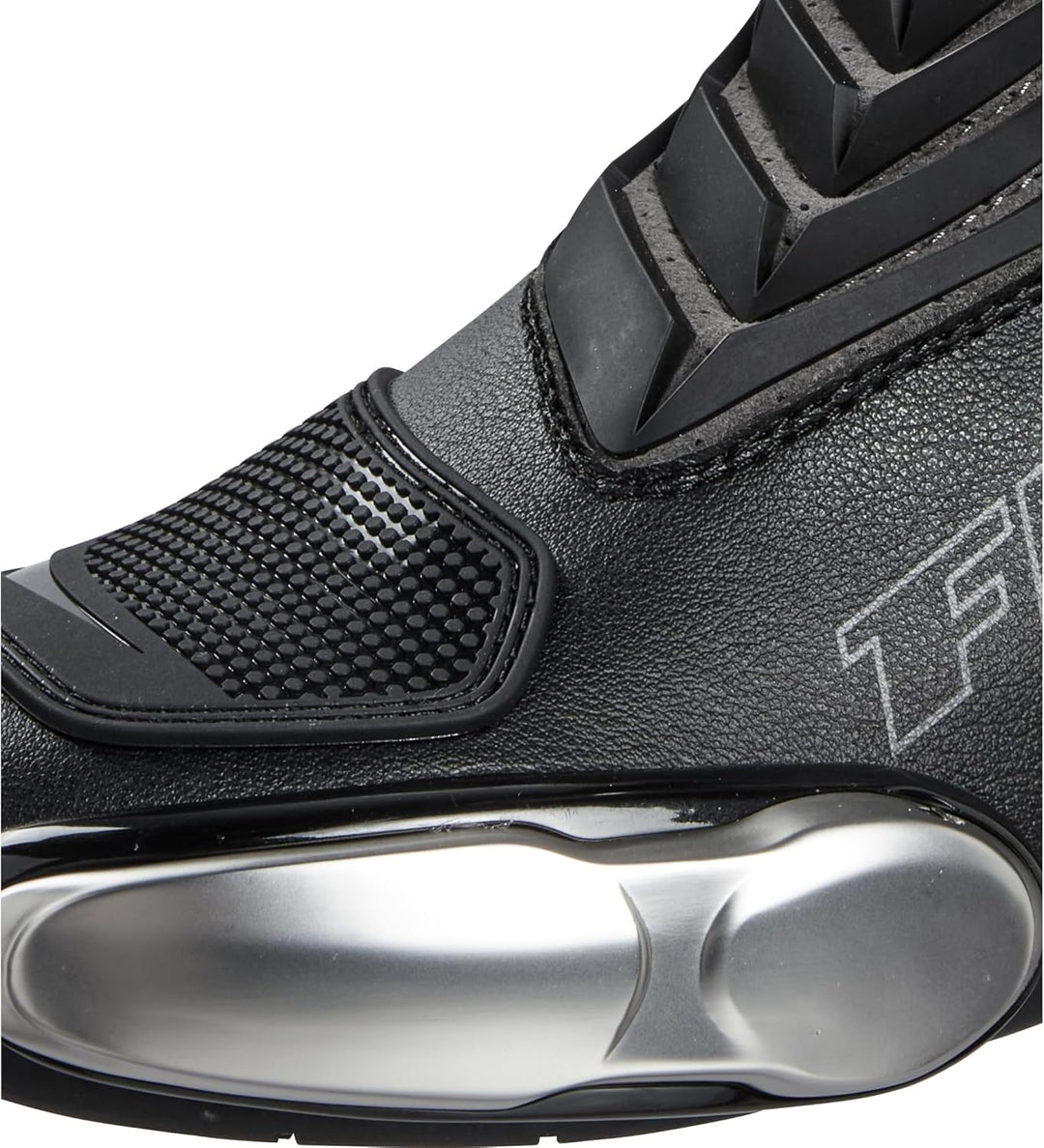 FLM Mandalika Damen Motorradstiefel Lang – Wasserdicht & Atmungsaktiv – Rutschfeste Sohle – Schwarz
