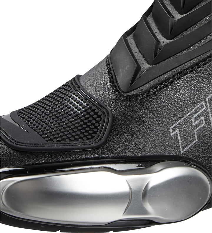 FLM Mandalika Damen Motorradstiefel Lang – Wasserdicht & Atmungsaktiv – Rutschfeste Sohle – Schwarz