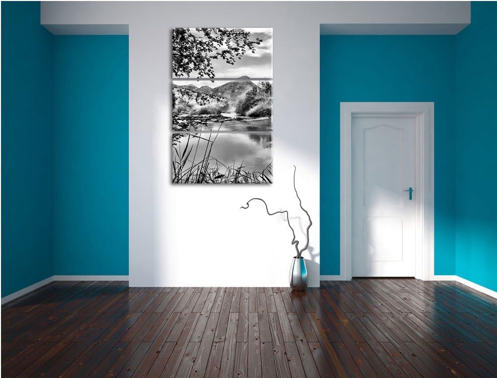 Pixxprint schöne Oase in der Savanne als Leinwandbild/Grösse: 3 Teilig (120x80) cm/Wandbild/Kunstdru