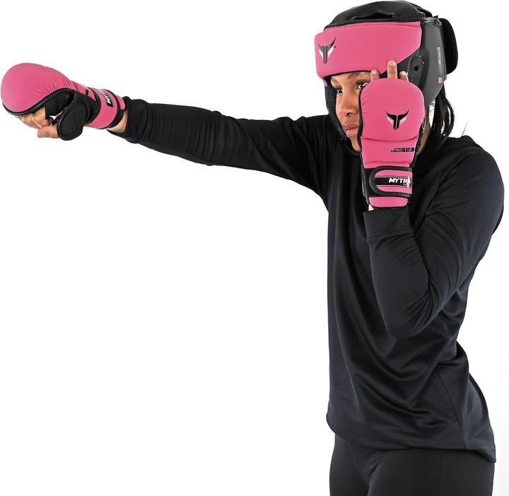 Mytra Fusion 7-oz Damen MMA Handschuhe Offene belüftete Handfläche MMA Sparring Handschuhe