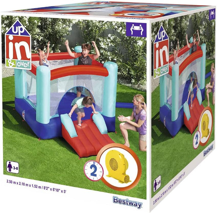Bestway Up, In & Over™ Hüpfburg, Spring n Slide, 250 x 210 x 152 cm, mit Dauergebläse