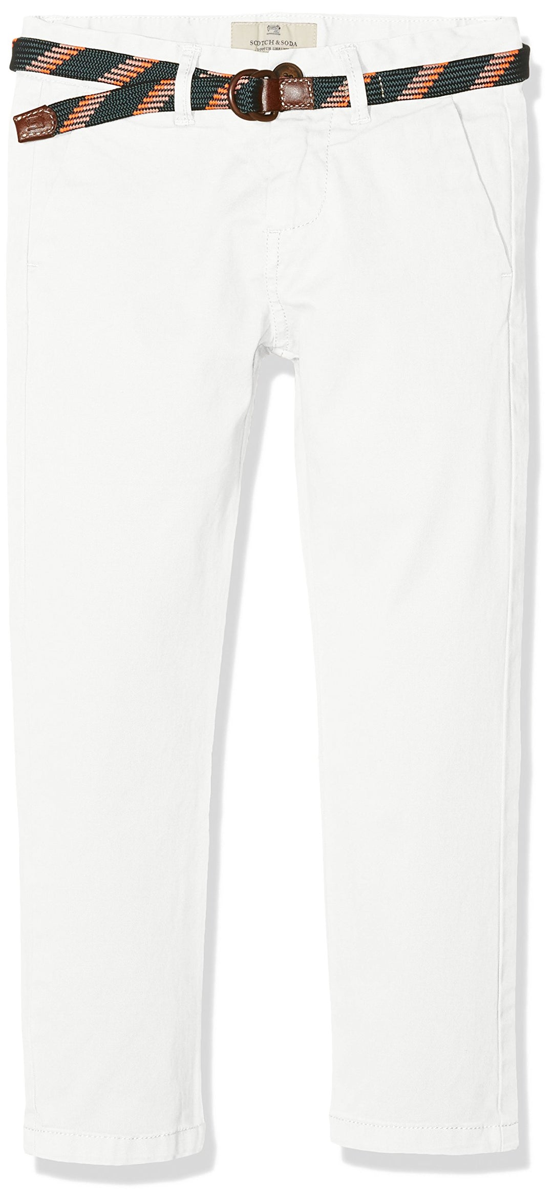 Scotch & Soda Jungen Slim Fit Garment Dye Chino Hose 116 Elfenbein (Off White 01), 116 Elfenbein (Of