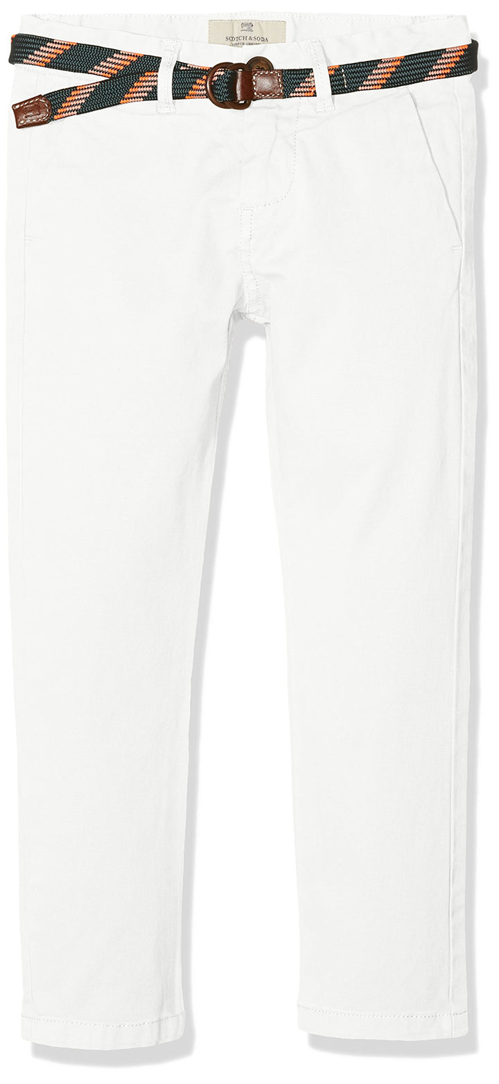 Scotch & Soda Jungen Slim Fit Garment Dye Chino Hose 116 Elfenbein (Off White 01), 116 Elfenbein (Of
