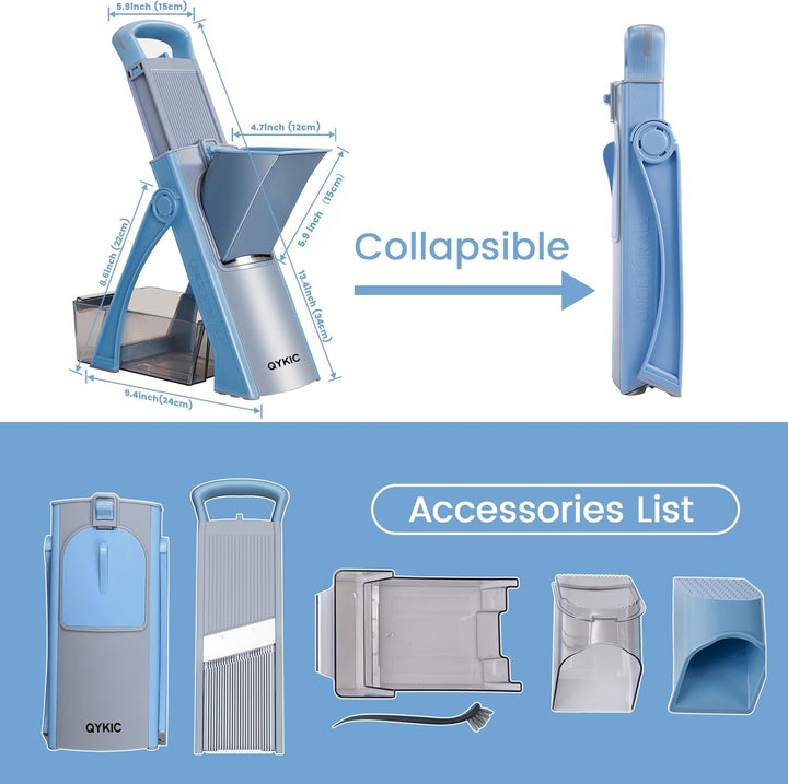 ONCE FOR ALL Gemüseschneider mit Auffangbecken, Aufgewertet Gemüsehobel ideal als Pommesschneider &