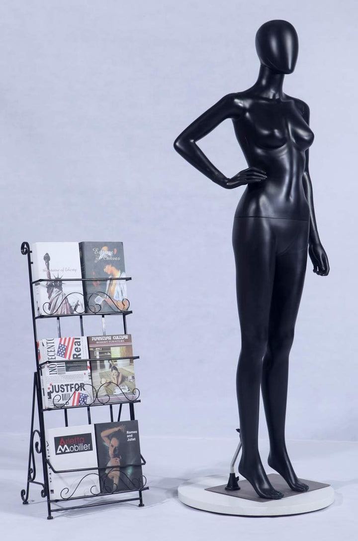 EurotonDisplay FC-11Black schwarz matt abstrakte Schaufensterpuppe mit Metallplatte Egghead ohne Ges