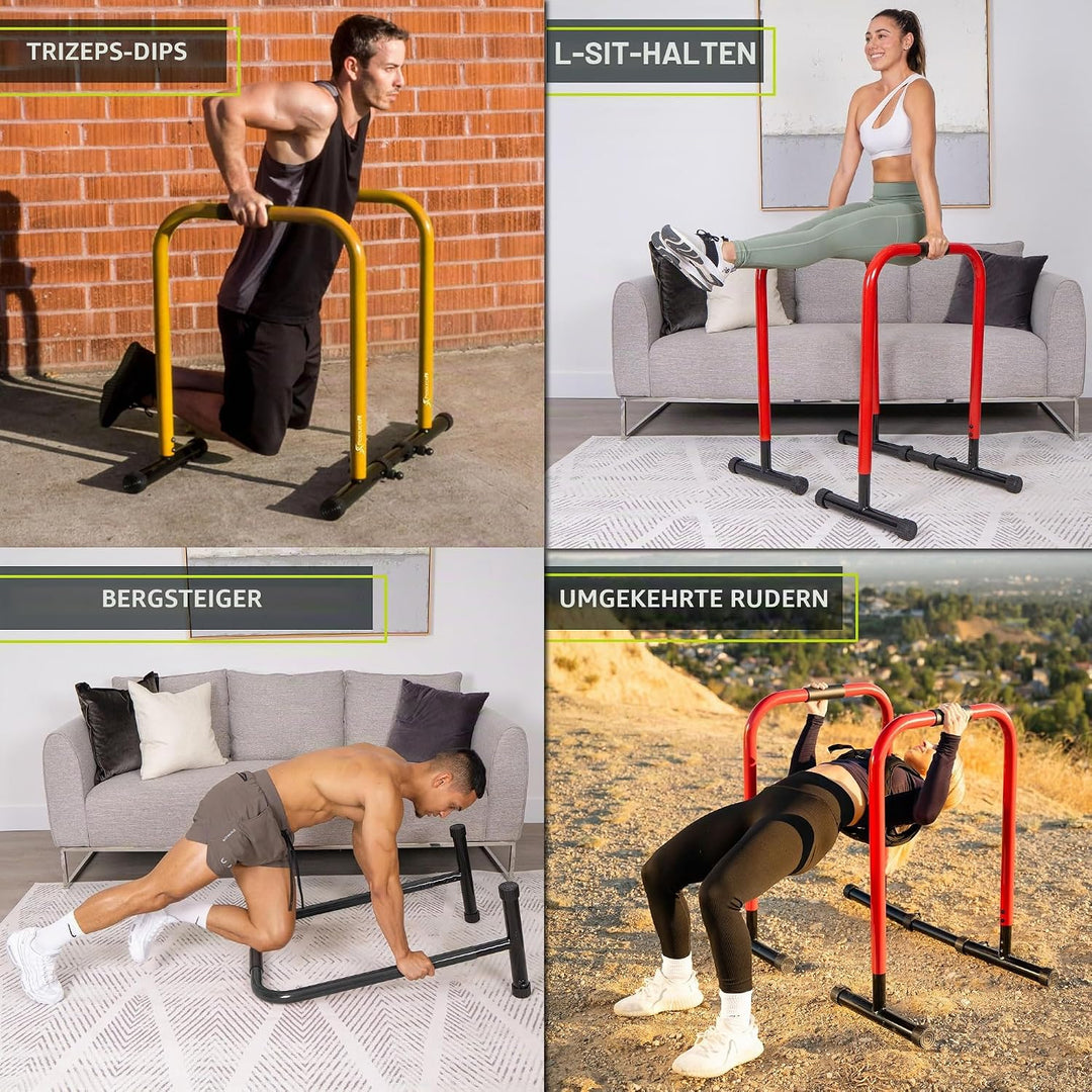 ProsourceFit Dip Stand Station, Ultimate Heavy Duty Body Bar Press with Safety Connector for Tricep