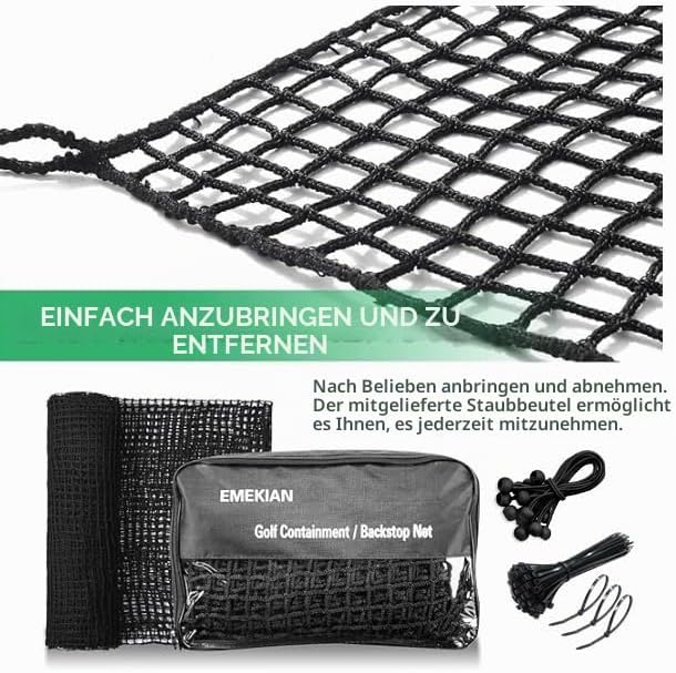 Schwarzes Polyester Golf Übungszaunnetz, Schwerlast Golfball-Absperrnetz, Tragbares Golfnetz für Dri