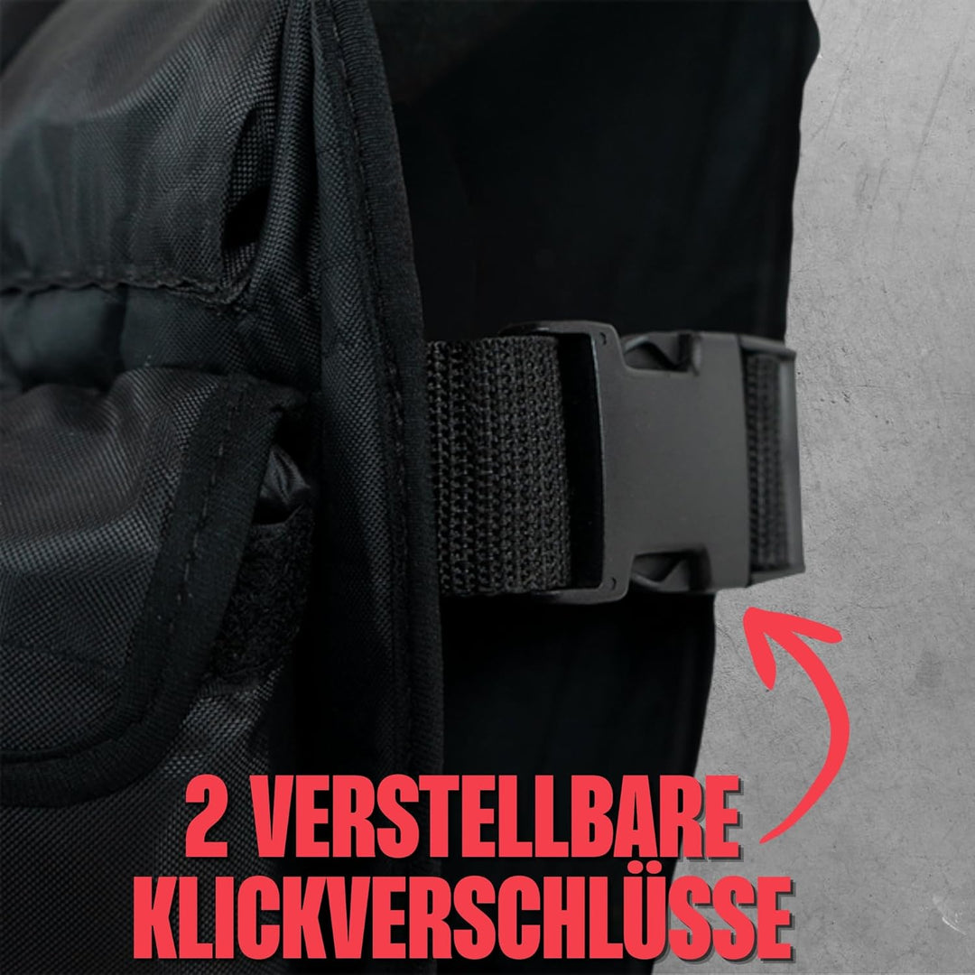 Matchu - Gewichtsweste - Weight Vest - Einstellbar bis zu 20 KG - Verstellbar mittels 30 Sandsäcken