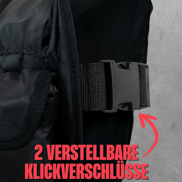 Matchu - Gewichtsweste - Weight Vest - Einstellbar bis zu 20 KG - Verstellbar mittels 30 Sandsäcken
