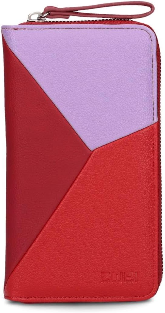Zwei Damen Geldbörse JANA J2 Wallet 20 x 11 cm hochwertiges Kunstleder im Tricolor-Design, Portemonn