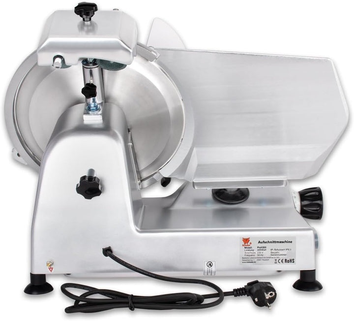 Beeketal 'Profi 300' Aufschnittmaschine mit Ø 300 mm Spezialmesser (glatte Schneide), Schnittstärke