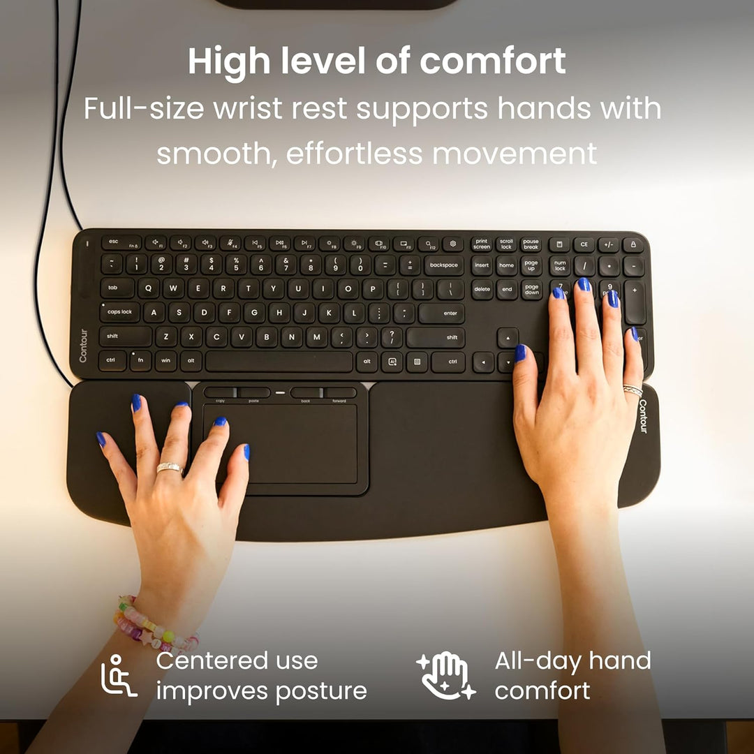Contour Touch Ergonomic Touchpad Wired Wired - Black, Wired - Black