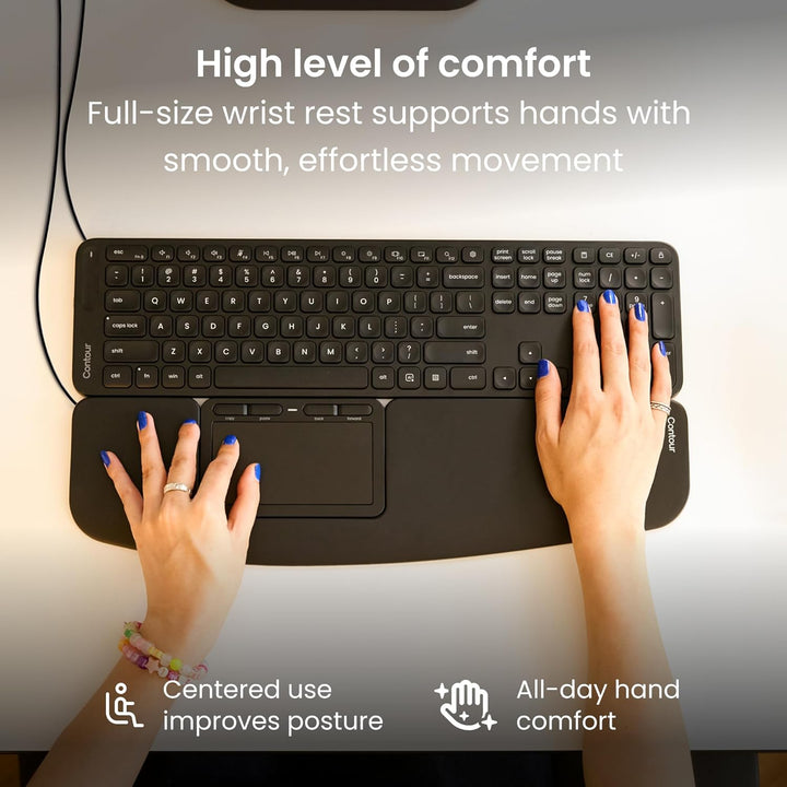 Contour Touch Ergonomic Touchpad Wired Wired - Black, Wired - Black